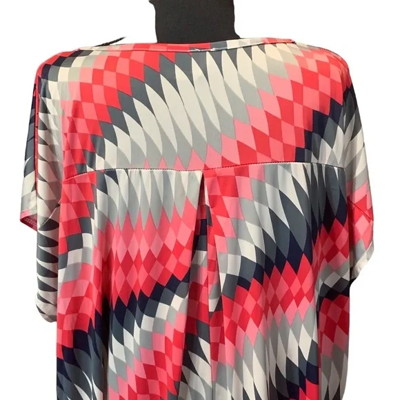 MOA USA women’s plus top geometric retro pattern long tunic - Picture 2 of 8